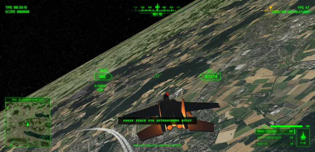 Web Flight Simulator, screenshot